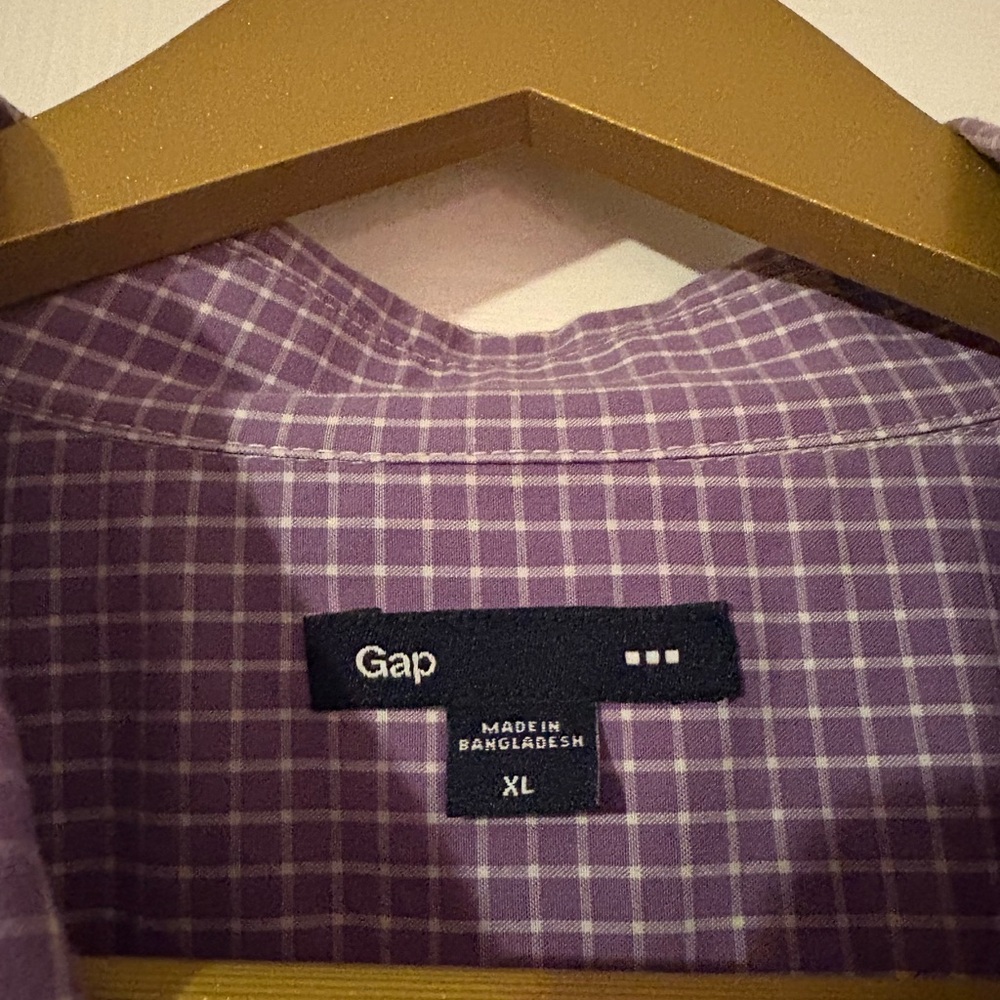 GAP Lavender Plaid Shirt XL